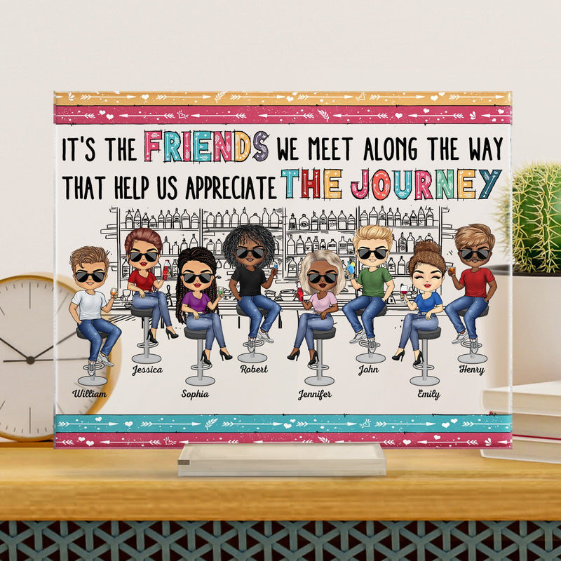 Here's To Another Year Of Bonding Over Alcohol White Best Friends - Bestie BFF Gift - Personalized Custom Horizontal Rectangle Acrylic Plaque