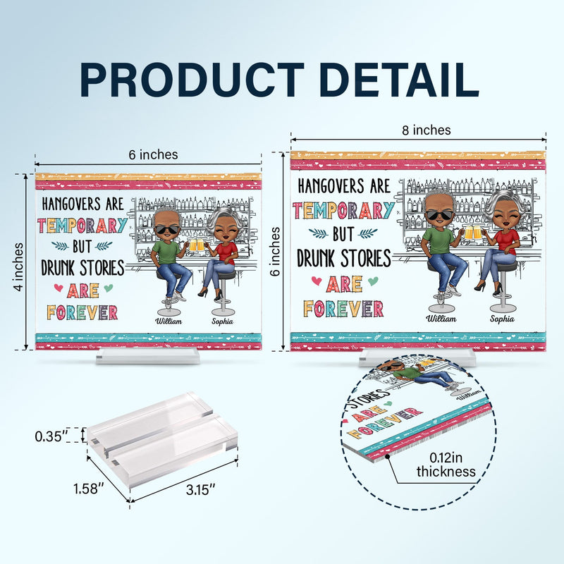 Here's To Another Year Of Bonding Over Alcohol White Best Friends - Bestie BFF Gift - Personalized Custom Horizontal Rectangle Acrylic Plaque