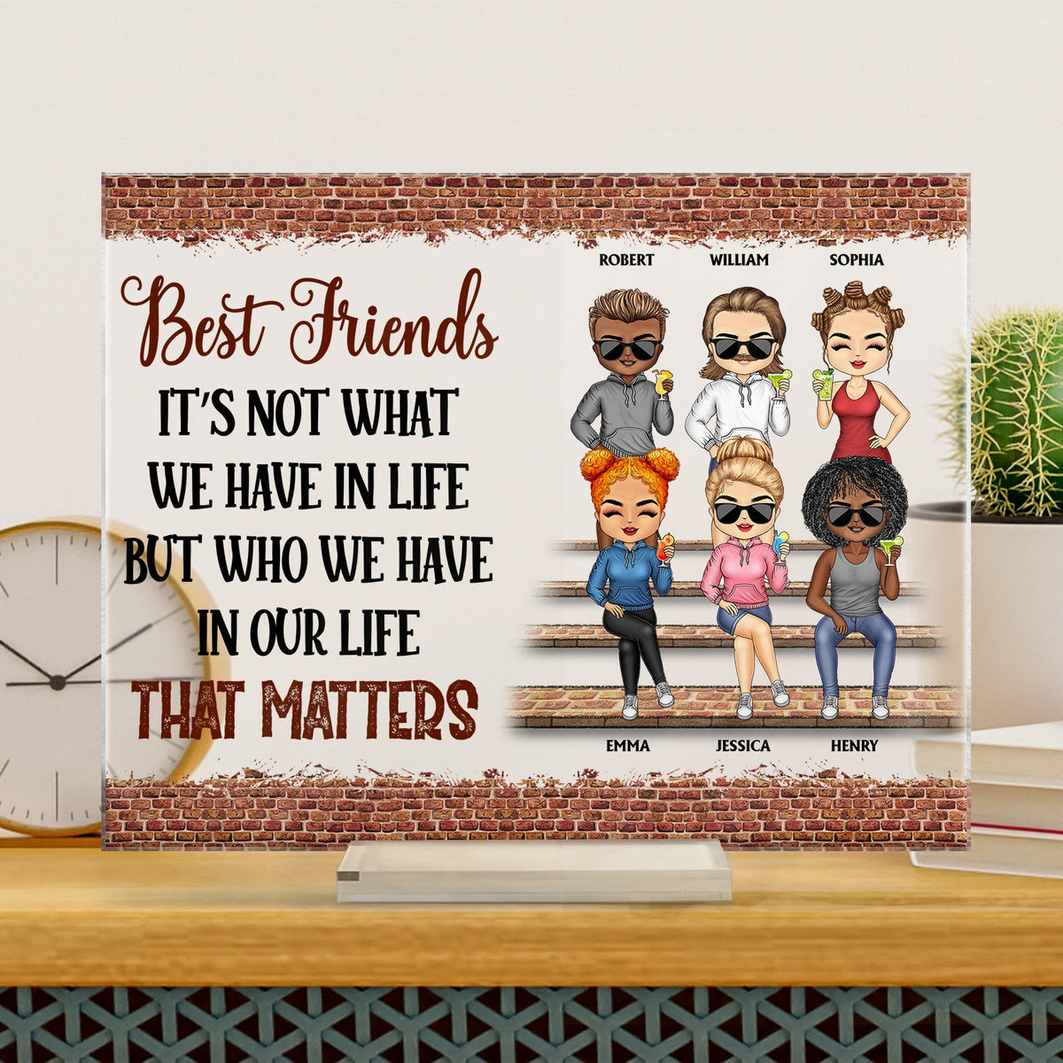 We're Not Sugar And Spice And Everything Nice We're Sage And Hood Best Friends - Bestie BFF Gift - Personalized Custom Horizontal Rectangle Acrylic Plaque