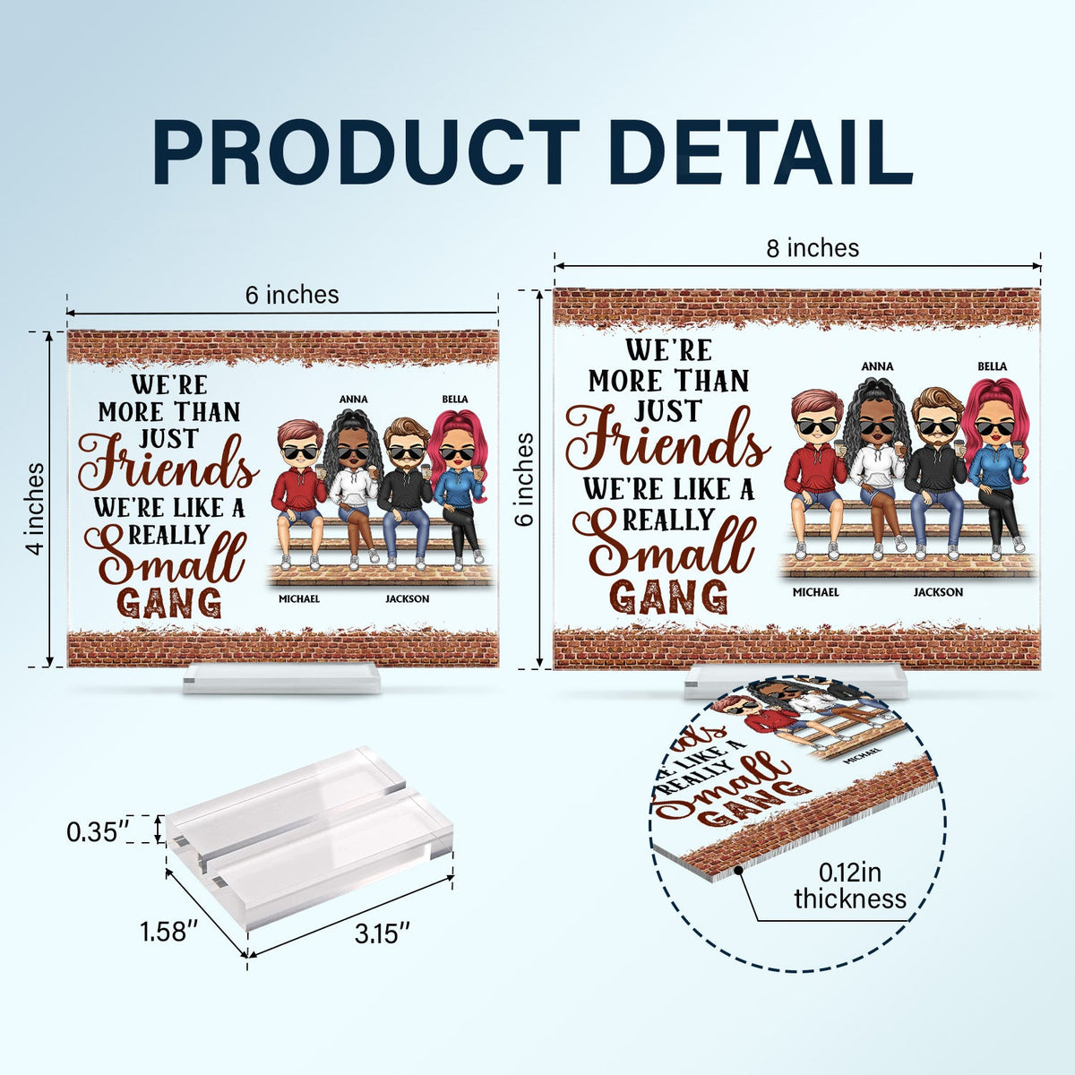 We're Not Sugar And Spice And Everything Nice We're Sage And Hood Best Friends - Bestie BFF Gift - Personalized Custom Horizontal Rectangle Acrylic Plaque