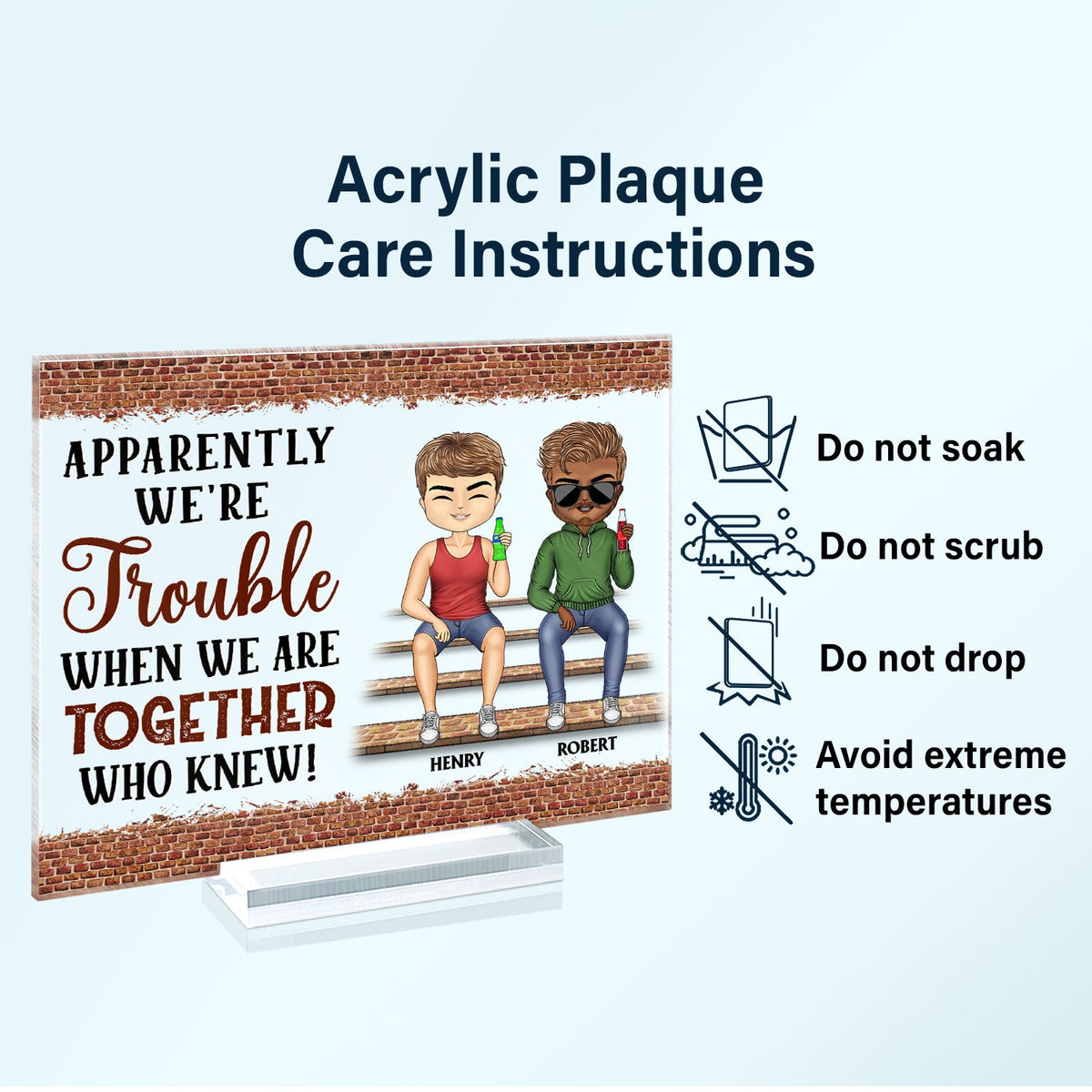 We're Not Sugar And Spice And Everything Nice We're Sage And Hood Best Friends - Bestie BFF Gift - Personalized Custom Horizontal Rectangle Acrylic Plaque