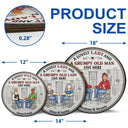 Family Couple A Lovely Lady And A Grumpy Old Man Live Here - Couple Gift - Personalized Custom Wood Circle Sign