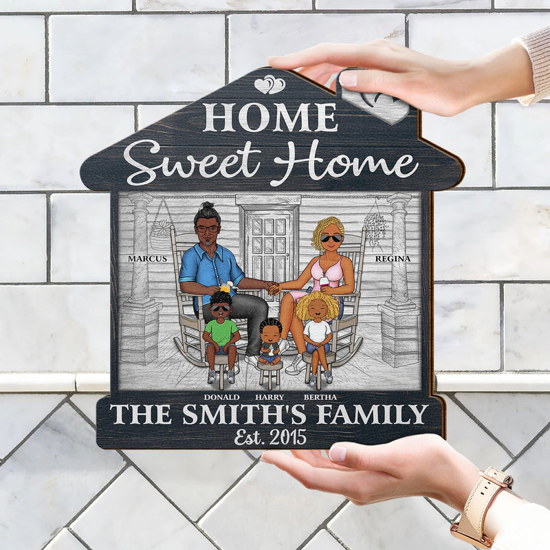 Home Sweet Home - Outdoor, Home Decor Gift For Family, Husband, Wife, Couple - Personalized Custom Shaped Wood Sign