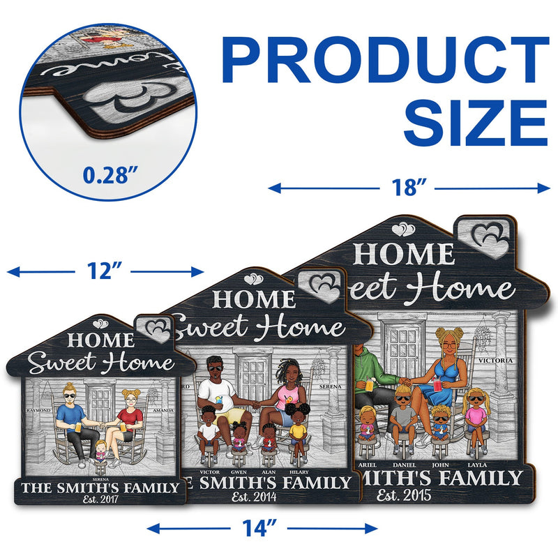 Home Sweet Home - Outdoor, Home Decor Gift For Family, Husband, Wife, Couple - Personalized Custom Shaped Wood Sign