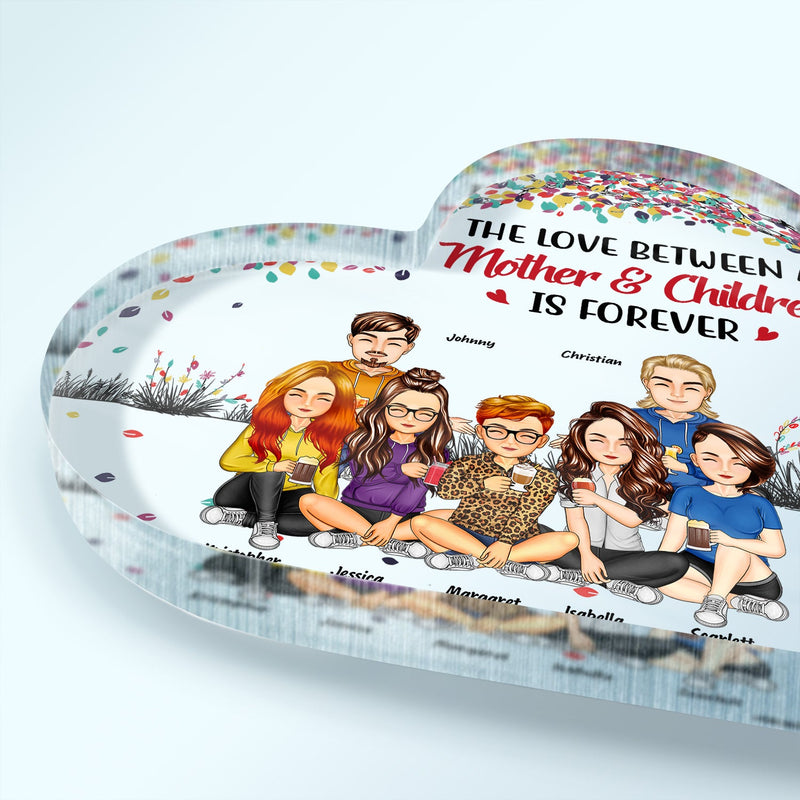Mother And Daughters Sons Children From The Start - Birthday, Loving Gift For Mommy, Mother, Grandma, Grandmother - Personalized Custom Heart Shaped Acrylic Plaque