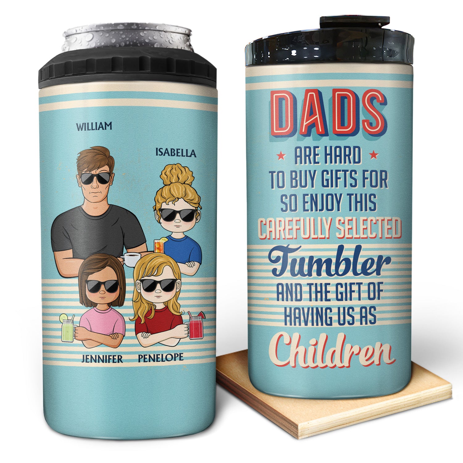 Dads Are Hard To Buy Gifts For So Enjoy - Birthday, Loving Gift For Father, Grandpa, Grandfather - Personalized Custom 4 In 1 Can Cooler Tumbler