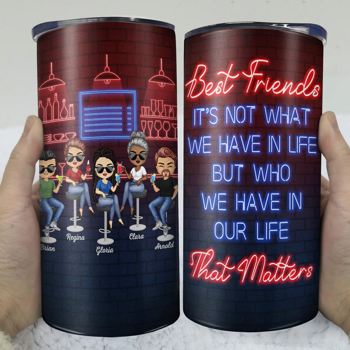 Here's To Another Year Of Bonding Over Alcohol Best Friends - Bestie BFF Gift - Personalized Custom 4 In 1 Can Cooler Tumbler