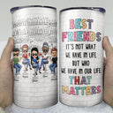 Here's To Another Year Of Bonding Over Alcohol White Best Friends - Bestie BFF Gift - Personalized Custom 4 In 1 Can Cooler Tumbler