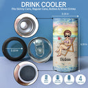 Just A Girl Who Loves Beaches Traveling - Vacation, Birthday Gift For Her, Beach Lovers - Personalized Custom 4 In 1 Can Cooler Tumbler