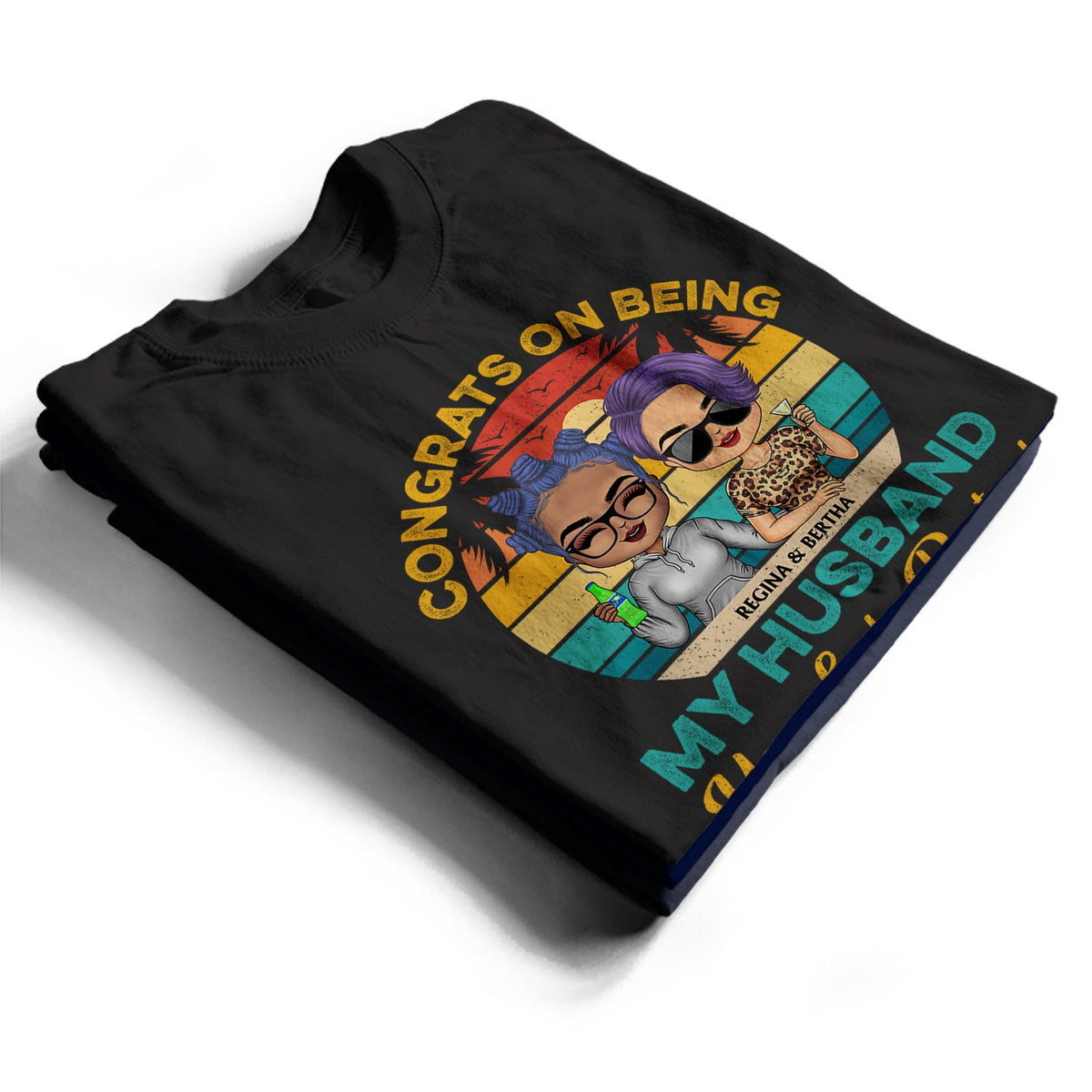 Félicitations pour être mon mari Chibi - Anniversaire, vacances, cadeau drôle pour les couples, la famille - T-shirt personnalisé