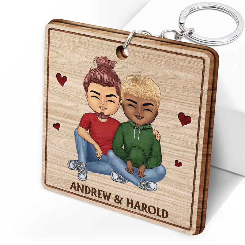 Together Since - Anniversary, Birthday Gifts For Couples, Husband, Wife, Lover - Personalized Custom Wooden Keychain