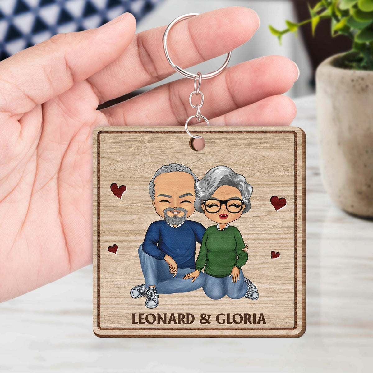 Together Since - Anniversary, Birthday Gifts For Couples, Husband, Wife, Lover - Personalized Custom Wooden Keychain