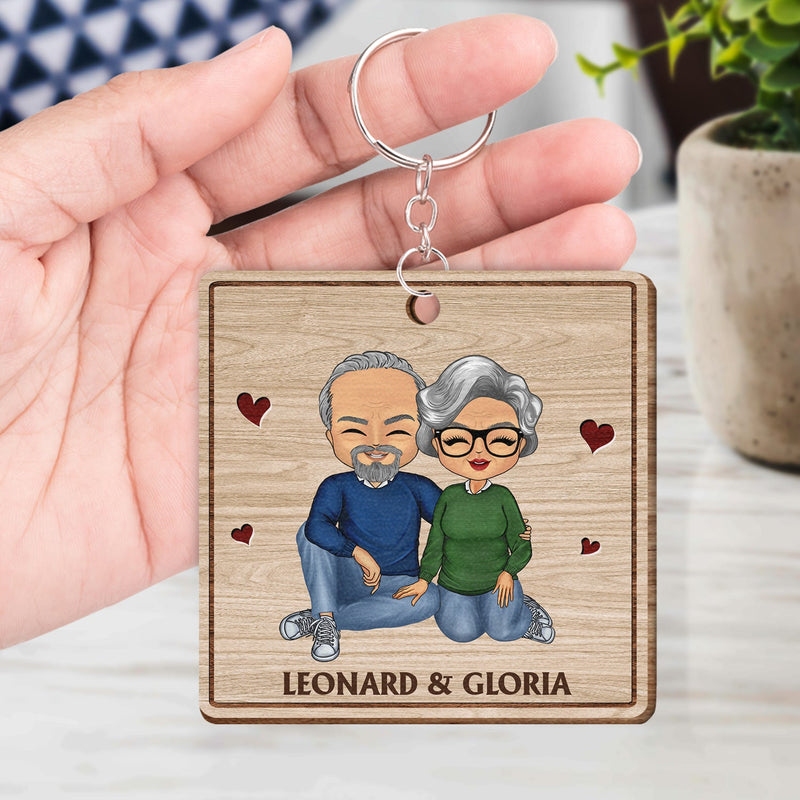 Together Since - Anniversary, Birthday Gifts For Couples, Husband, Wife, Lover - Personalized Custom Wooden Keychain