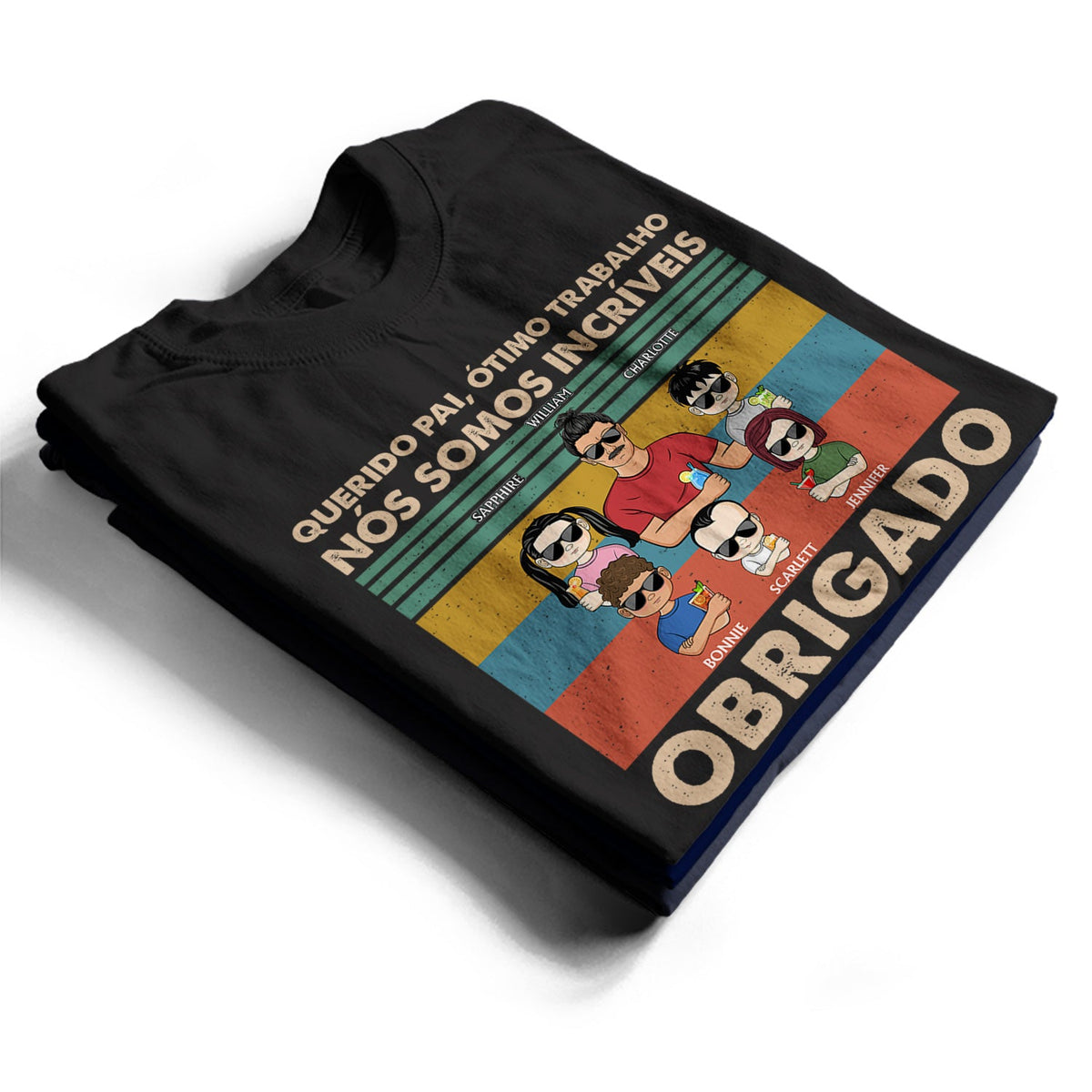 Querido Pai Ótimo Trabalho Nós Somos Incríveis Obrigado Jovem - T Shirt Personalizado