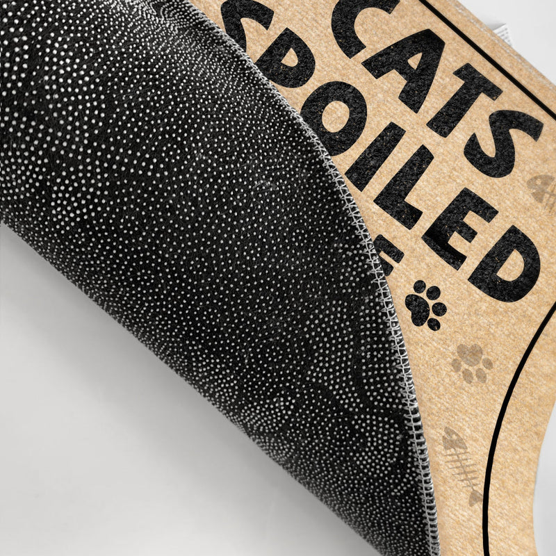 Cats Spoiled Here Funny Cartoon Cat - Gift For Cat Lovers - Personalized Doormat