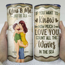 You And Me And The Sea - Birthday, Loving, Anniversary, Vacation, Travel Gift For Spouse, Husband, Wife, Couple, Boyfriend, Girlfriend - Personalized 4 In 1 Can Cooler Tumbler