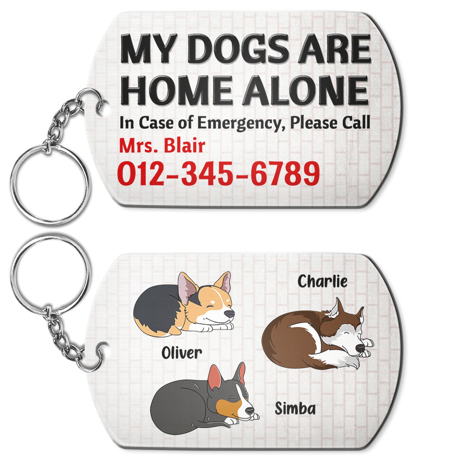 My Dogs, My Cats Are Home Alone - Birthday, Anniversary Gift For Pet Lovers - Personalized Aluminum Keychain