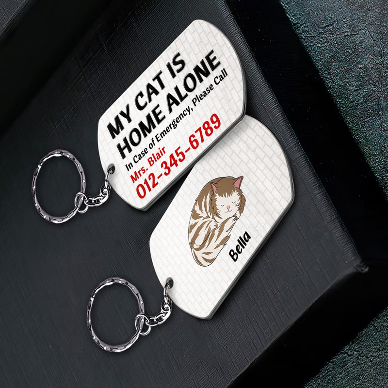 Mes chiens et mes chats sont seuls à la maison - Cadeau d'anniversaire pour les amoureux des animaux - Porte-clés en aluminium personnalisé