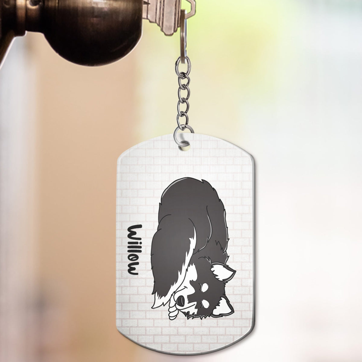 Mes chiens et mes chats sont seuls à la maison - Cadeau d'anniversaire pour les amoureux des animaux - Porte-clés en aluminium personnalisé