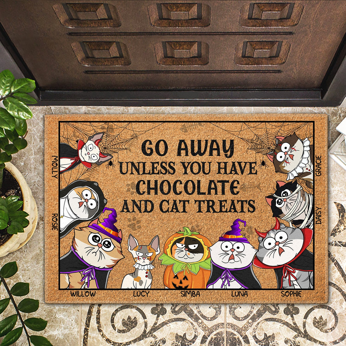 Partez à moins d'avoir de l'alcool et des friandises pour chats Cosplay Drôle de chat de dessin animé - Cadeau pour les amoureux des chats - Paillasson personnalisé