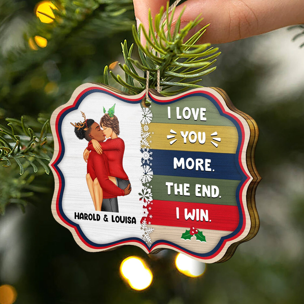 You're The Only One I Want To Annoy - Christmas, Birthday, Anniversary Gift For Couple, Spouse, Husband, Wife - Personalized Medallion Wooden Ornament