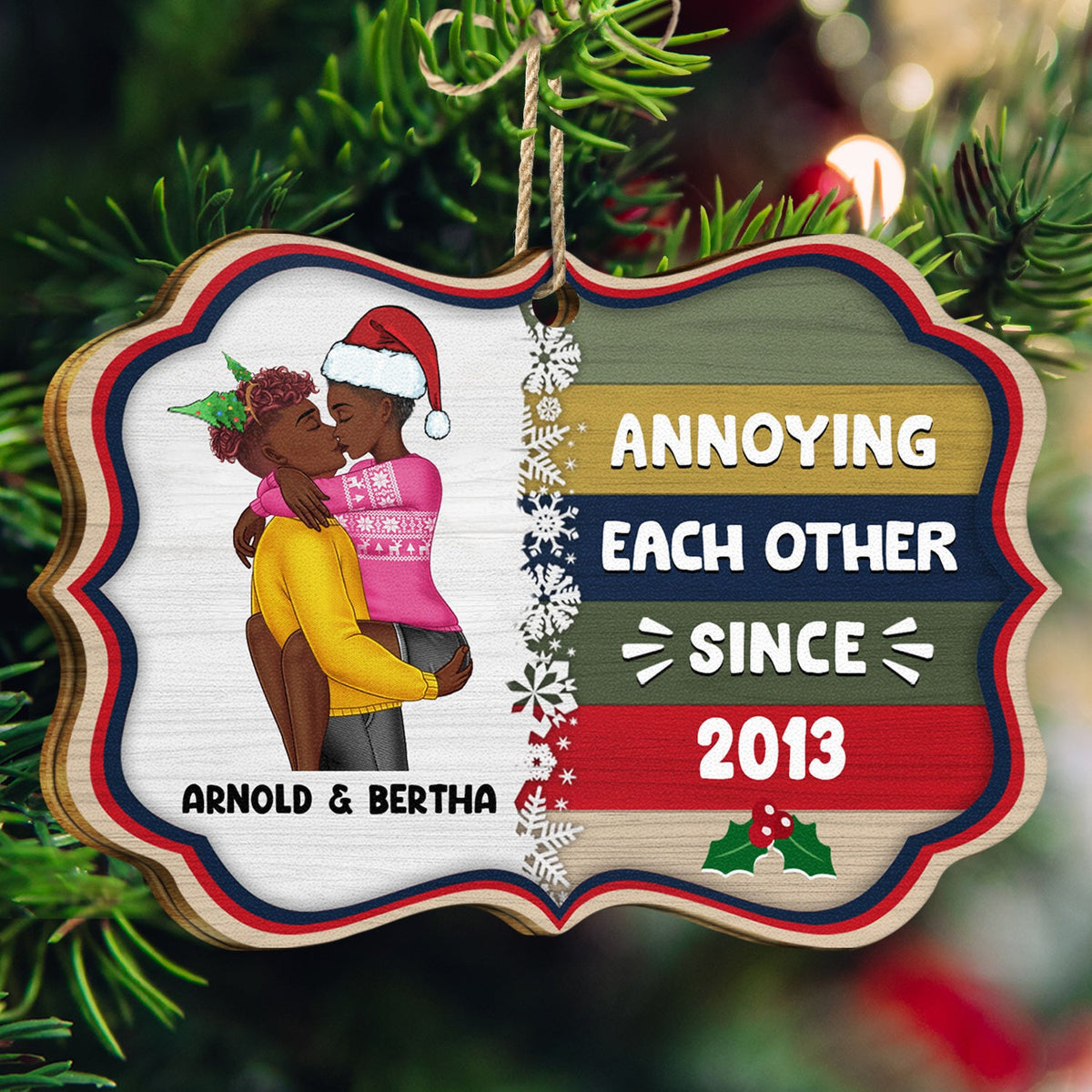 You're The Only One I Want To Annoy - Christmas, Birthday, Anniversary Gift For Couple, Spouse, Husband, Wife - Personalized Medallion Wooden Ornament