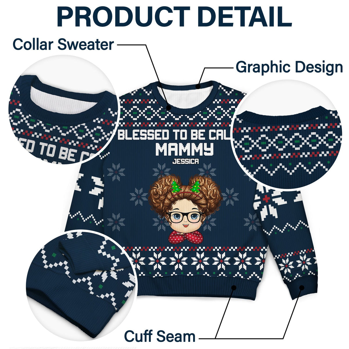 Blessed To Be Called Nana - Christmas, Loving Gift For Mom, Mother, Mama, Grandma, Grandmother - Personalized Unisex Ugly Sweater