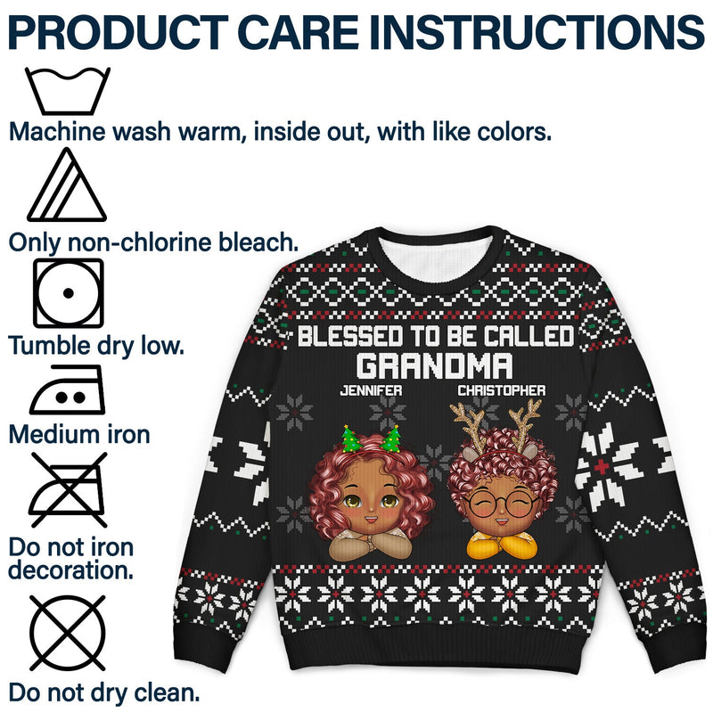 Blessed To Be Called Nana - Christmas, Loving Gift For Mom, Mother, Mama, Grandma, Grandmother - Personalized Unisex Ugly Sweater