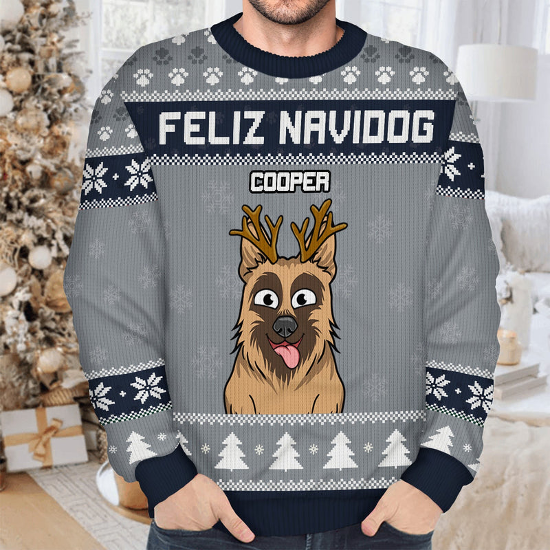 Happy Pawsliday - Christmas Gift For Dog Lovers, Cat Lovers - Personalized Unisex Ugly Sweater