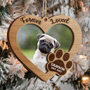 Custom Photo Forever Loved - Memorial, Christmas Gifts For Dog Lovers, Cat Lovers - Personalized 2-Layered Wooden Ornament