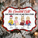 Le plus beau cadeau que nos parents nous ont offert - Cadeaux de Noël pour frères, sœurs, frères et sœurs - Décoration en bois médaillon personnalisée