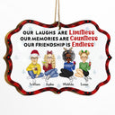 Our Laughs Are Limitless - Christmas Gifts For Besties, Friends - Personalized Medallion Wooden Ornament