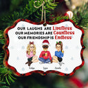 Our Laughs Are Limitless - Christmas Gifts For Besties, Friends - Personalized Medallion Wooden Ornament