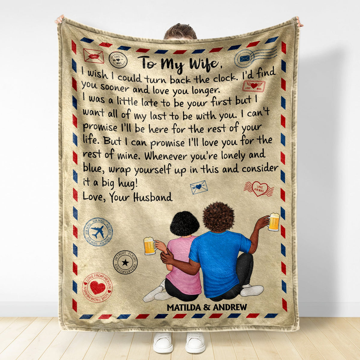 Turn Back The Clock - Gift For Couples, Husband, Wife, Family - Personalized Fleece Blanket