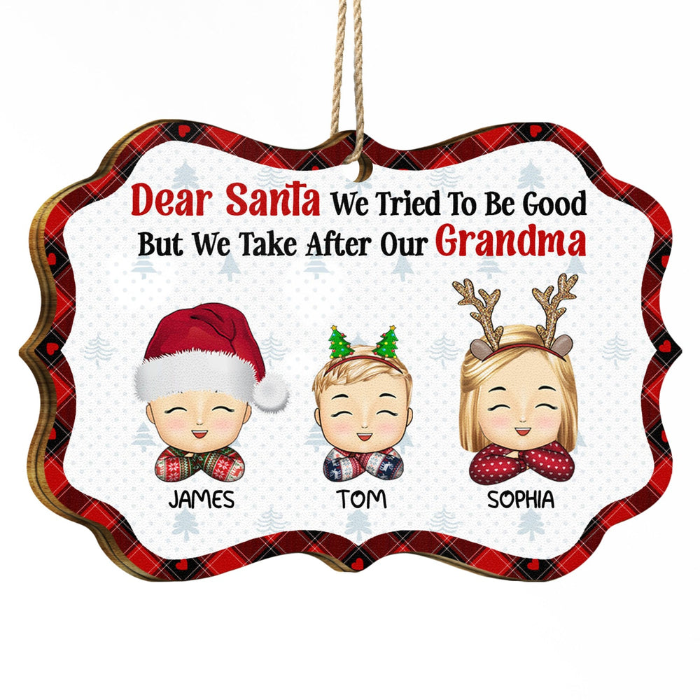 I Tried To Be Good - Christmas, Loving Gift For Grandpa, Grandma, Grandparents - Personalized Medallion Wooden Ornament