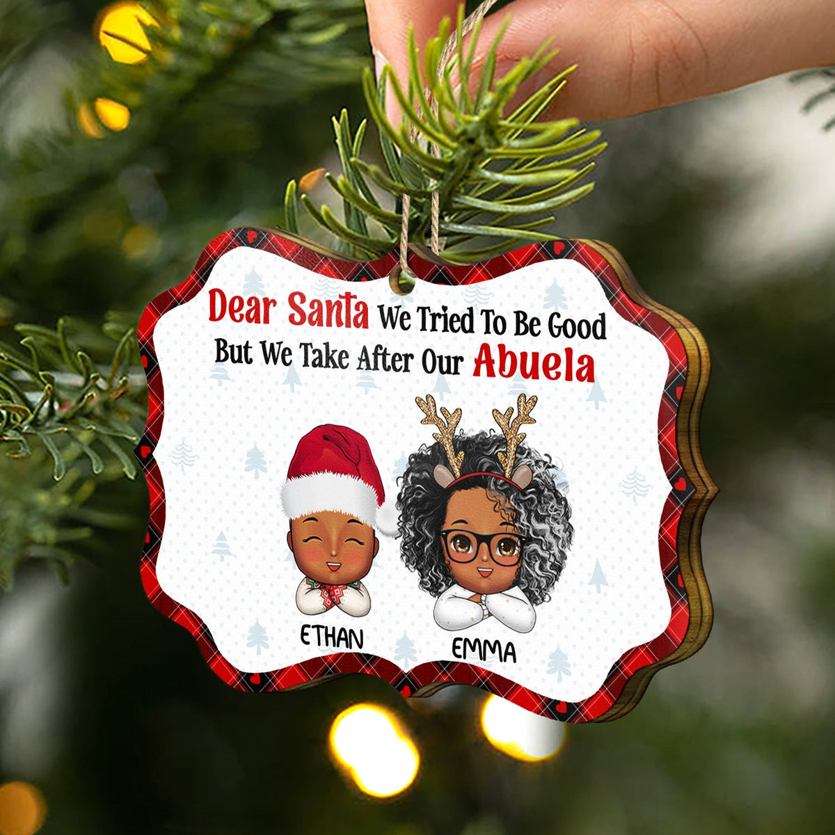 I Tried To Be Good - Christmas, Loving Gift For Grandpa, Grandma, Grandparents - Personalized Medallion Wooden Ornament