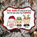 I Tried To Be Good - Christmas, Loving Gift For Grandpa, Grandma, Grandparents - Personalized Medallion Wooden Ornament