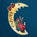 Love You To The Moon And Back - Anniversary, Christmas Gift For Couples, Husband, Wife - Personalized Cutout Acrylic Ornament