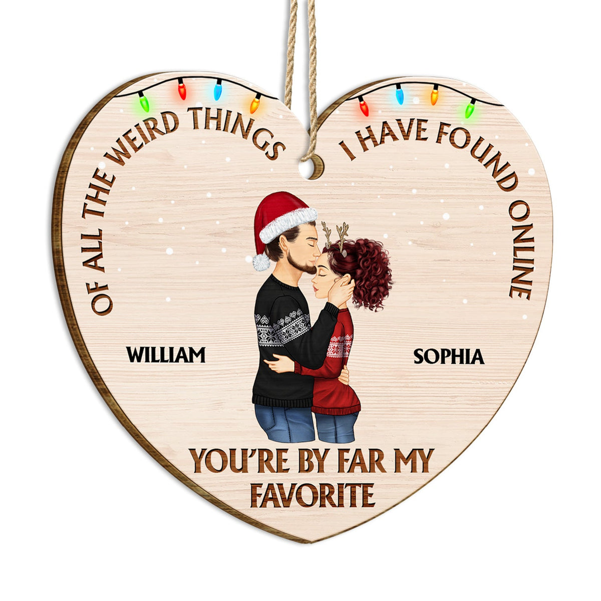 De toutes les choses étranges - Cadeau d'anniversaire, de Noël pour couples, mari, femme - Décoration en bois personnalisée