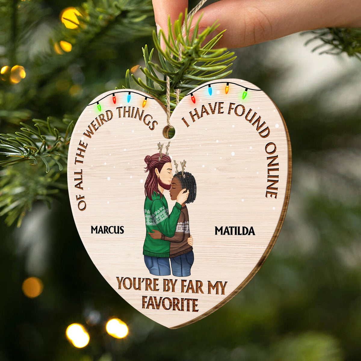 De toutes les choses étranges - Cadeau d'anniversaire, de Noël pour couples, mari, femme - Décoration en bois personnalisée