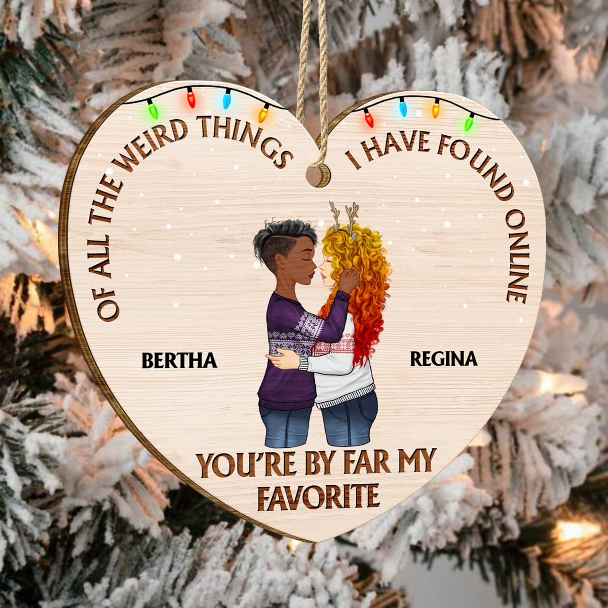 De toutes les choses étranges - Cadeau d'anniversaire, de Noël pour couples, mari, femme - Décoration en bois personnalisée