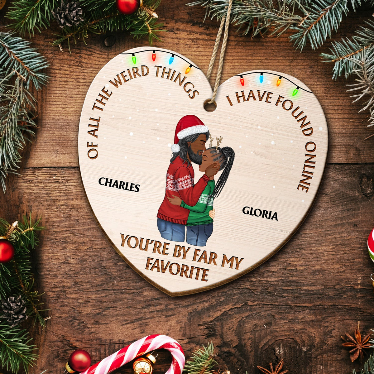 De toutes les choses étranges - Cadeau d'anniversaire, de Noël pour couples, mari, femme - Décoration en bois personnalisée