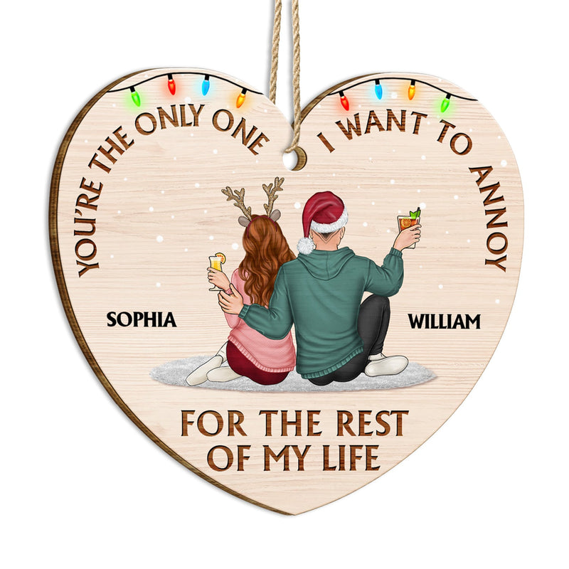You're The Only One - Christmas Gift For Couples, Husband, Wife - Personalized Custom Shaped Wooden Ornament