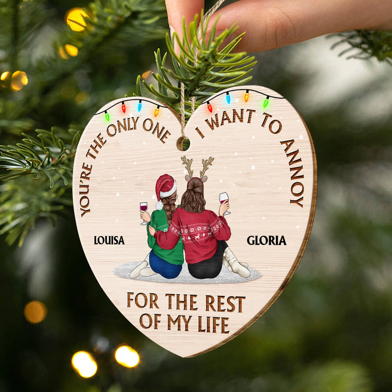 You're The Only One - Christmas Gift For Couples, Husband, Wife - Personalized Custom Shaped Wooden Ornament