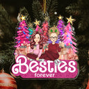 Sisters Forever Cartoon - Christmas Gifts For Sisters, Besties - Personalized Cutout Acrylic Ornament
