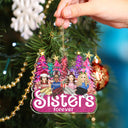 Sisters Forever Cartoon - Christmas Gifts For Sisters, Besties - Personalized Cutout Acrylic Ornament