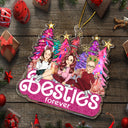 Sisters Forever Cartoon - Christmas Gifts For Sisters, Besties - Personalized Cutout Acrylic Ornament