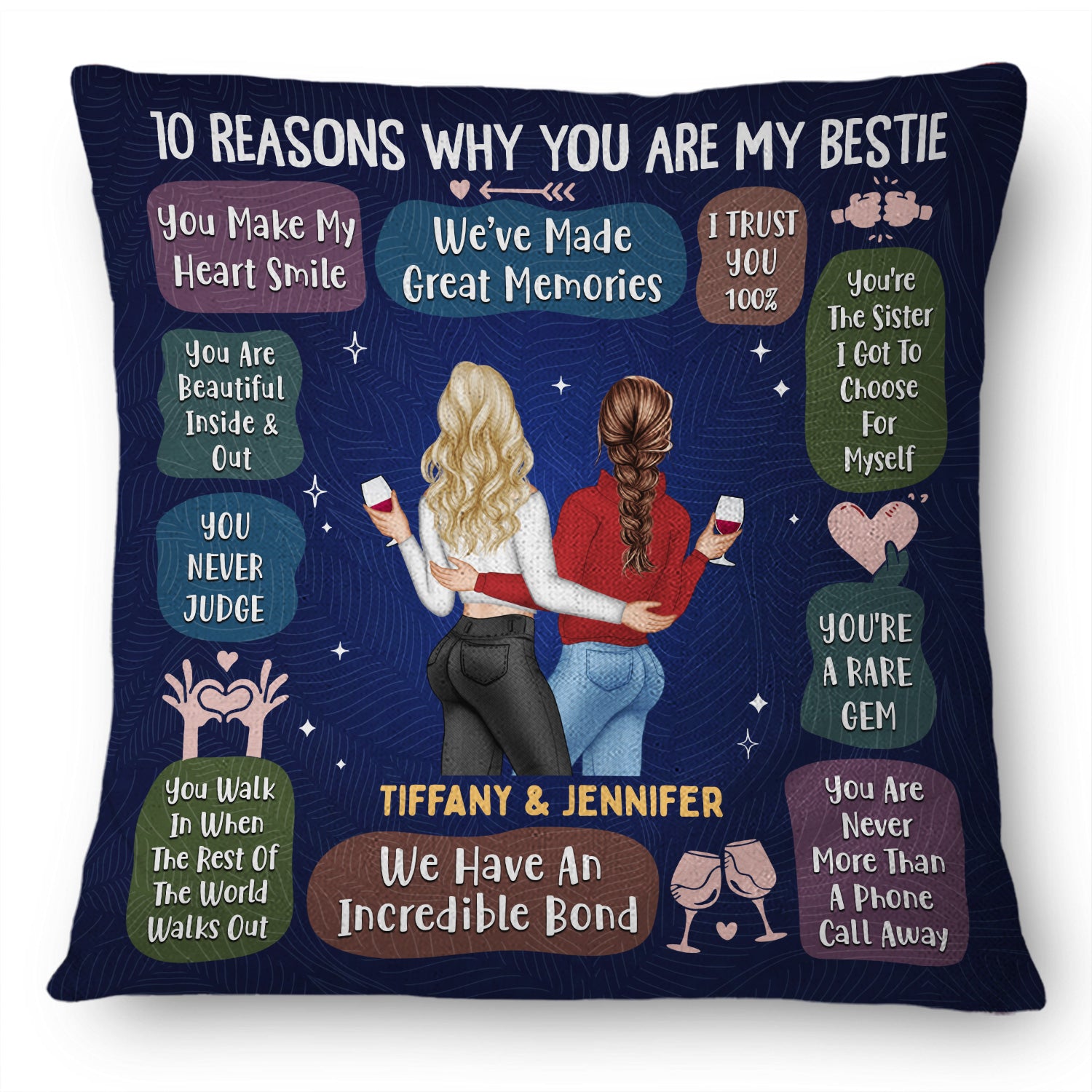 10 Reasons Why You Are My Bestie - Holiday, Birthday, Loving Gift For Friends, Colleagues - Personalized Pillow