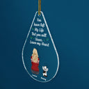 Larme « Tu me manques » – Cadeau commémoratif de Noël pour les amoureux des animaux, maman chien, papa chien, maman chat, papa chat – Ornement acrylique personnalisé en forme de goutte