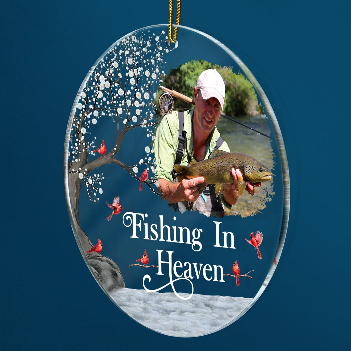 Custom Photo Fishing In Heaven - Memorial Gift For Family, Friends, Si ...